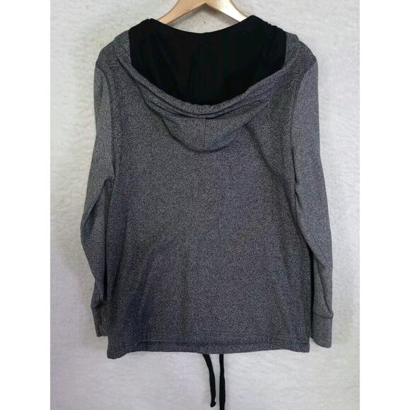 Morse Code 1/4 Zip Long Sleeve Hoodie Hooded Zippered Pockets Gray Men's L - Picture 3 of 11